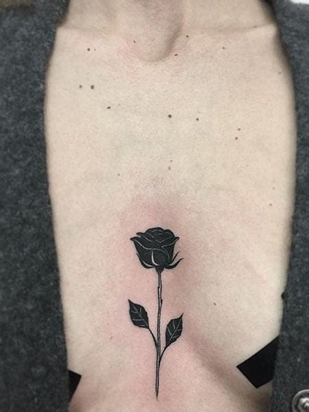 small rose tattoo between breast|50+ Top Breast Tattoo Designs for Women 2024